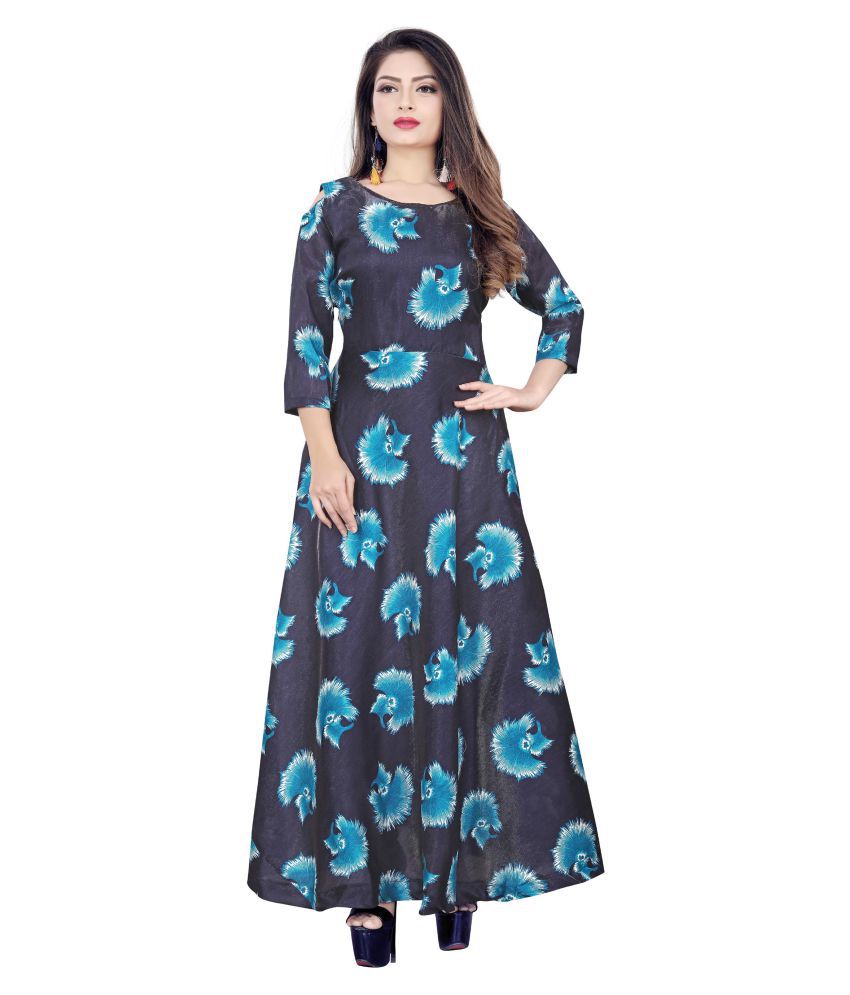 REYANSH INTERNATIONAL Ikat/Sambalpur Navy A- line Dress - Buy REYANSH ...