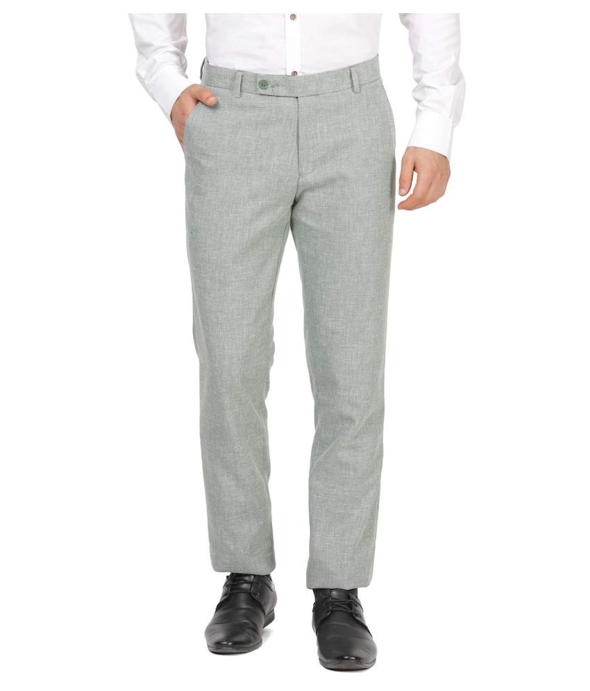 green slim fit trousers