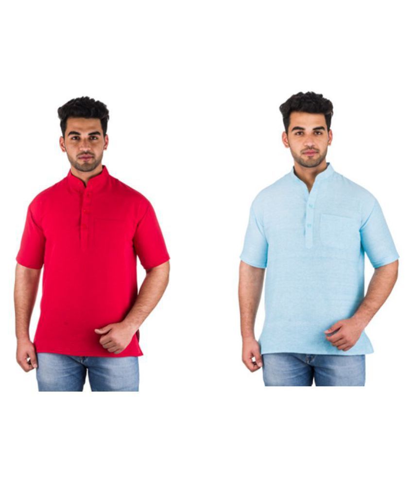     			DESHBANDHU DBK Multi 100 Percent Cotton Kurta Pack of 2