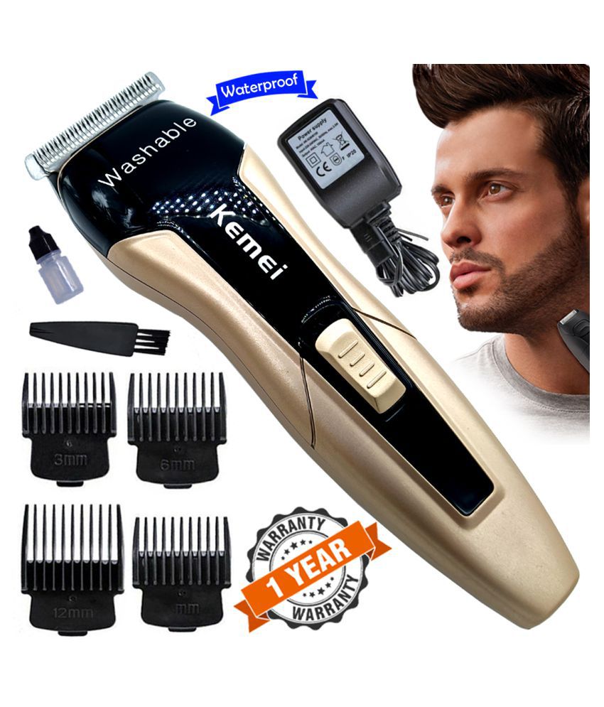 Professional Kemei Rechargeable Washable Beard Mustache Trimmer Hair ...