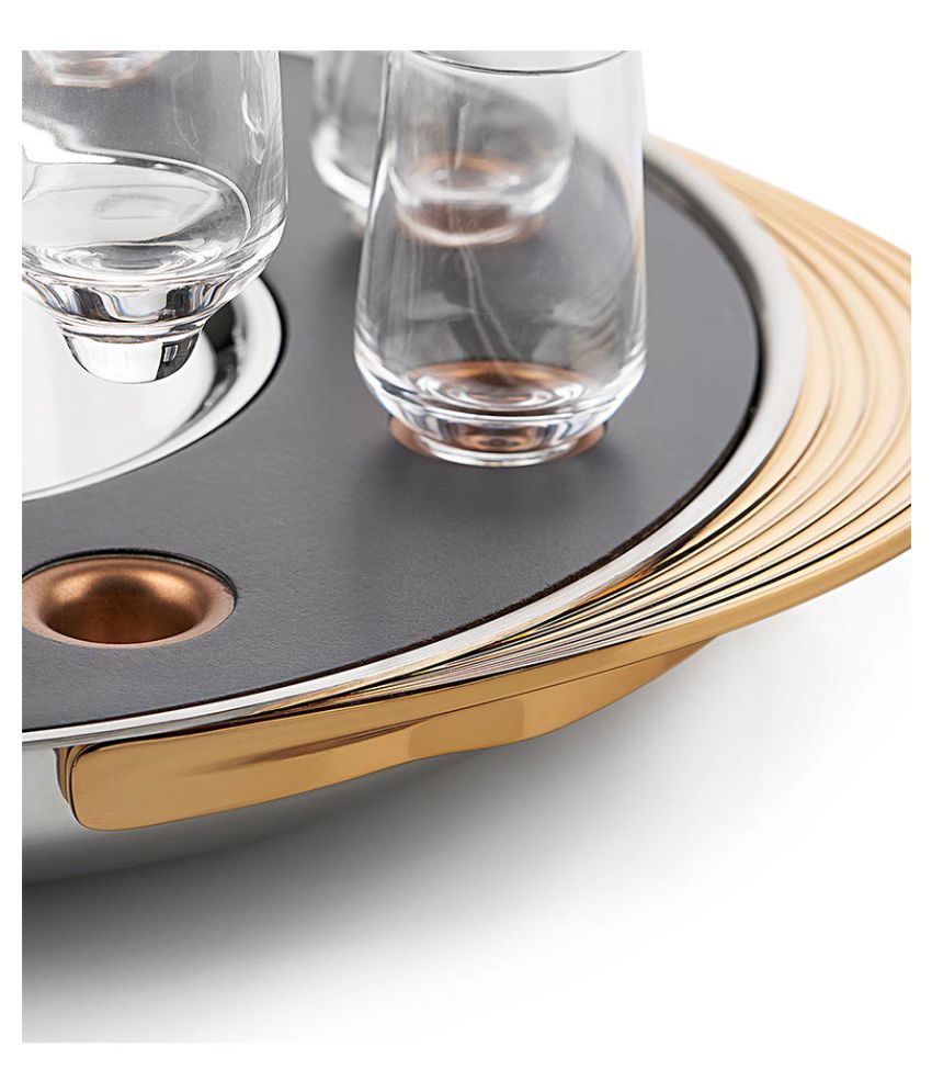 Shaze Oval Wooden Bar Tray 1 Pcs Buy Online at Best Price in India