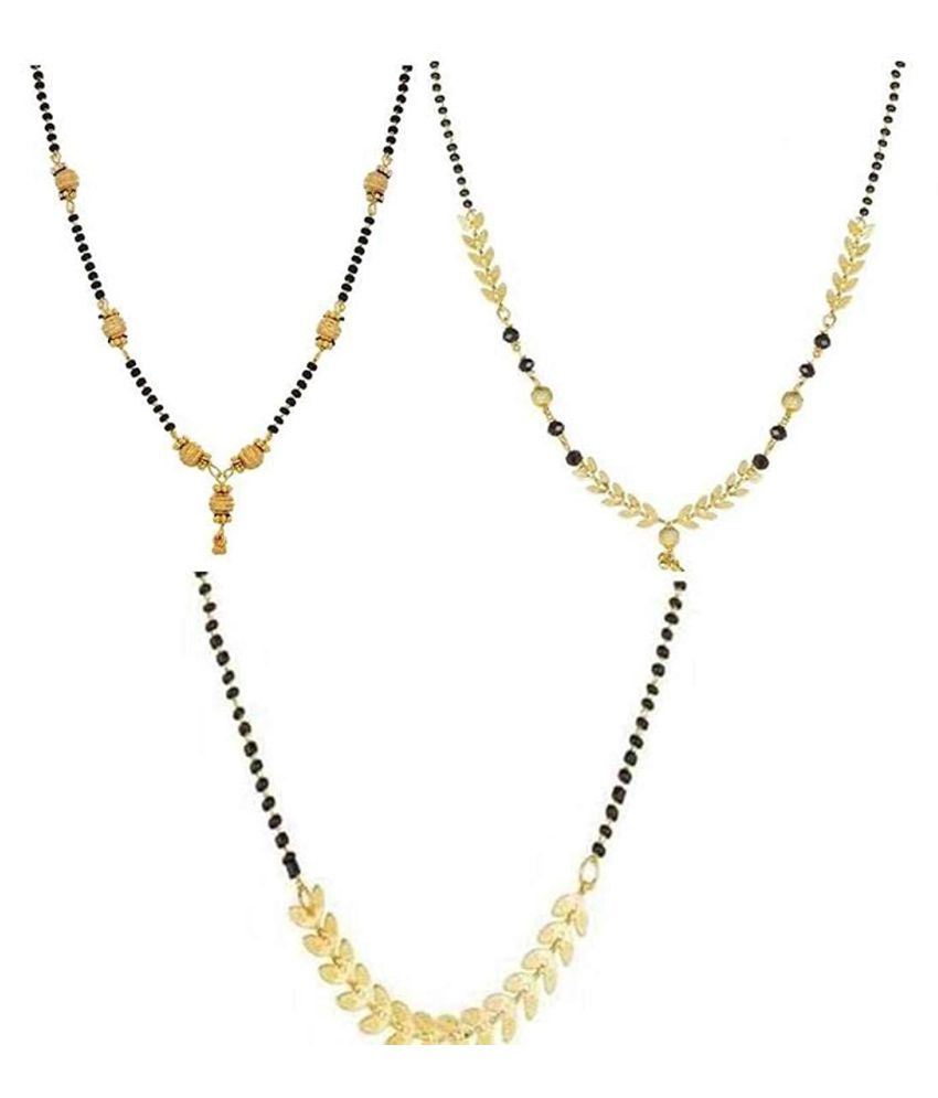     			Soni Gold Plated Western Design Mangalsutra Combo for Women (18 Inch, Pack of 3)