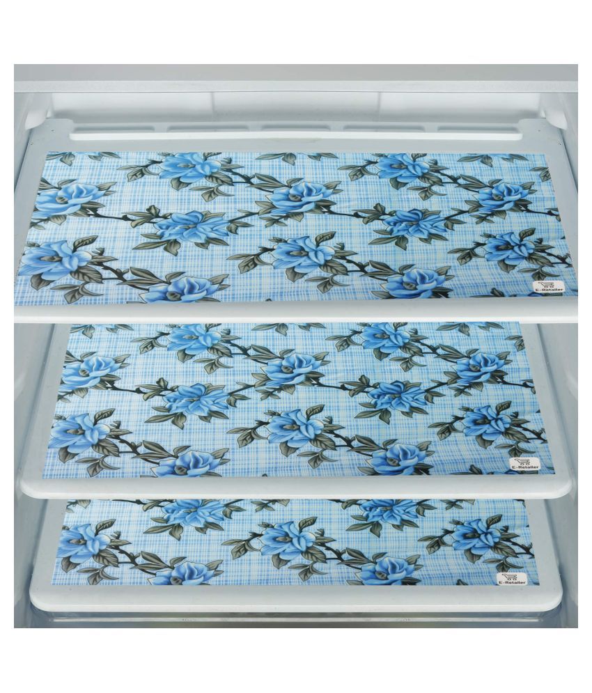     			E-Retailer Set of 3 PVC Blue Fridge Mats