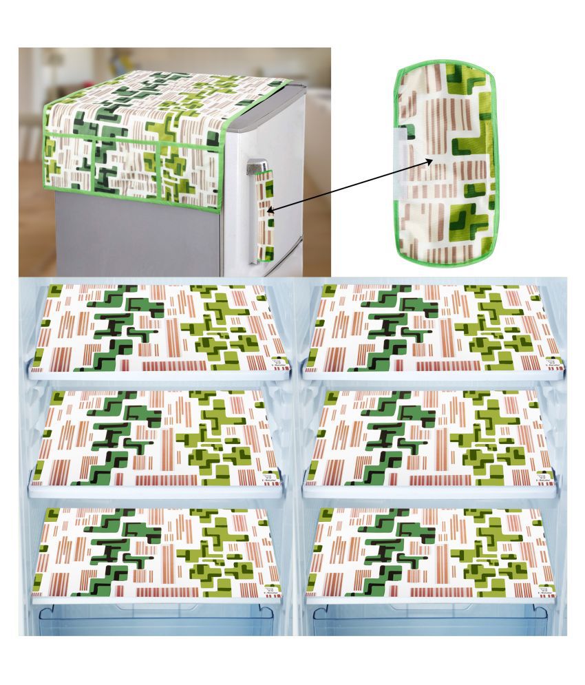     			E-Retailer Set of 8 PVC Green Fridge Top Cover