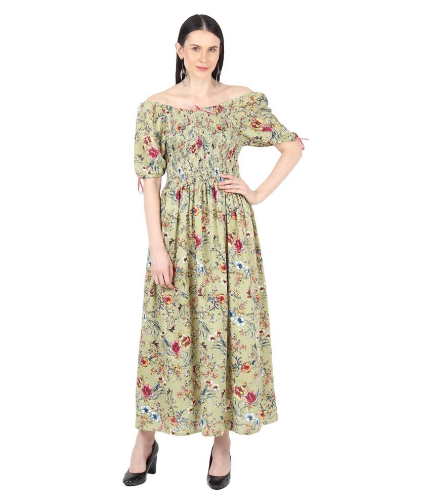 green frock style kurti