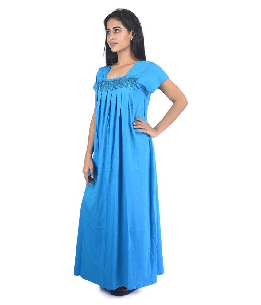     			PIYALI'S CREATION WOMEN'S Hosiery Nighty & Night Gowns - Blue