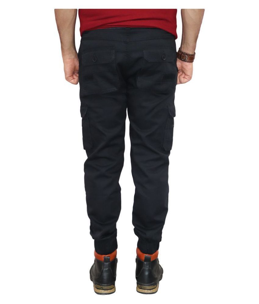 black low rise cargos