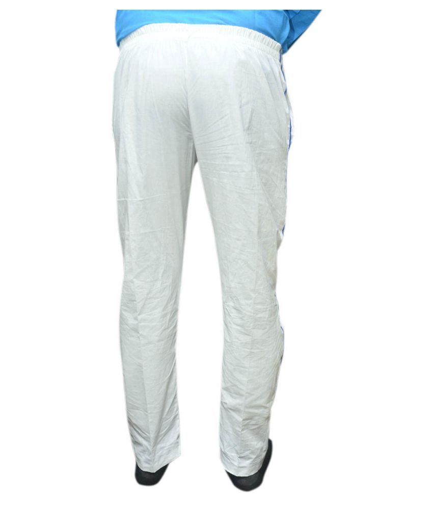 white cotton joggers