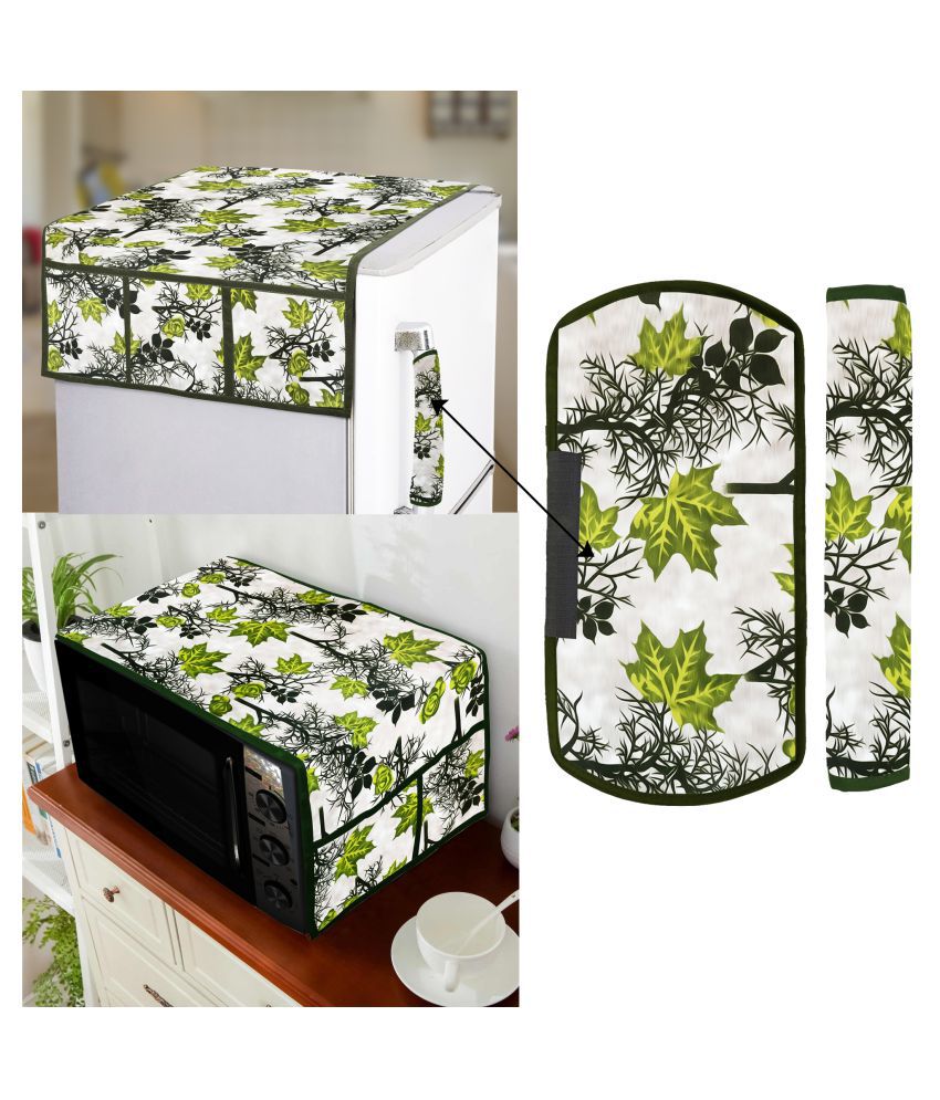    			E-Retailer Set of 4 Polyester Green Fridge Top Cover