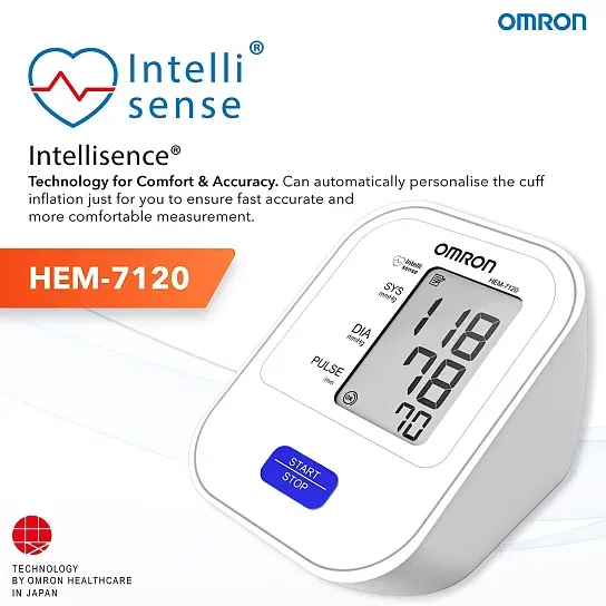 Omron Hem 7124 Fully Automatic Digital Blood Pressure Monitor with  Intellisense Technology Most Accurate Measurement