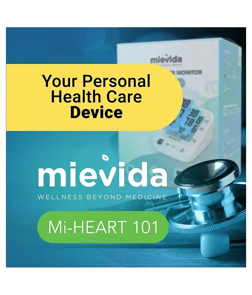 Mievida Mi Heart 101 Fully Automatic Digital Blood Pressure Monitor, Most  Accurate BP Checking Machine with Smart 3 Colored Backlight Display of 4.3  Inches, USB Cable, Dual User, and Voice Feature 