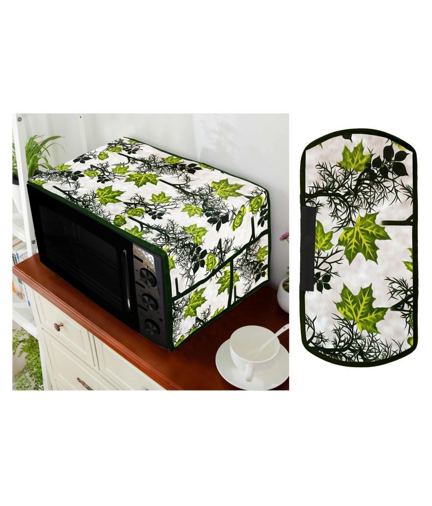     			E-Retailer Set of 2 Polyester Green Microwave Oven Cover -