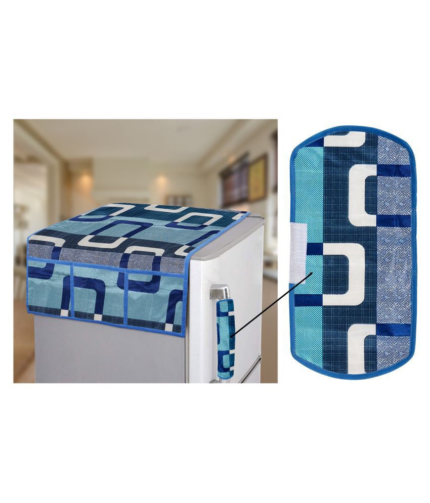     			E-Retailer Set of 2 Polyester Blue Fridge Top Cover