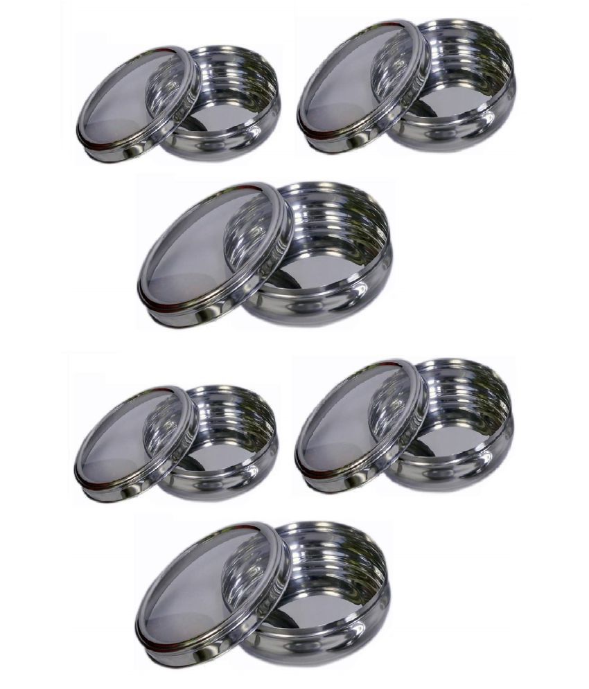     			Dynore - Steel Silver Food Container ( Set of 6 - 100 )