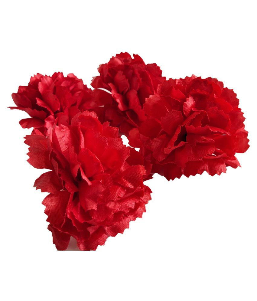 5pcs Red Color Artificial Flowers for Diwali & Room Decoration Buy