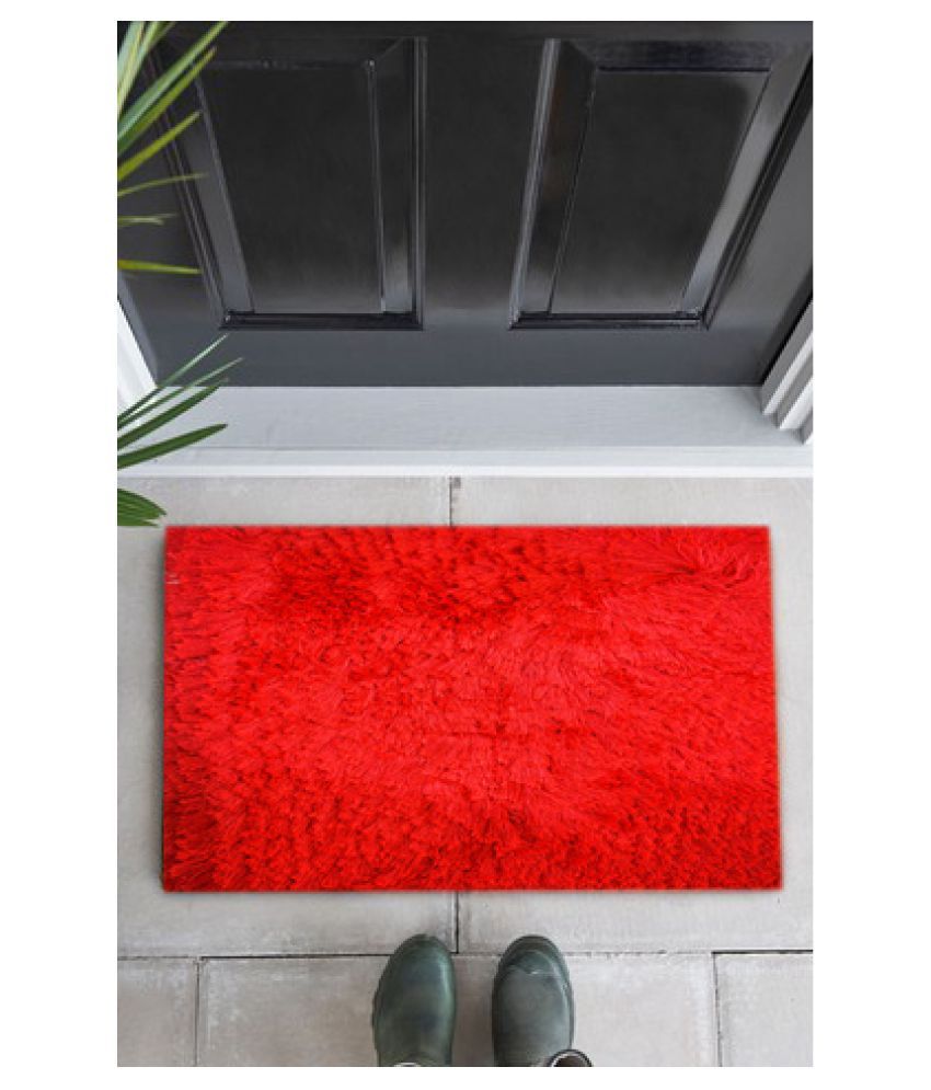 Ever Green Carpets Red Single Anti-skid Door Mat