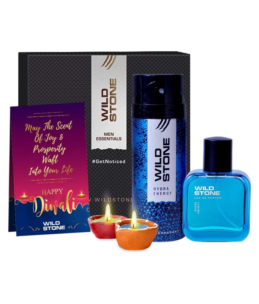     			Wild Stone Diwali Gift Box with Hydra Energy Deodorant 150ml, Perfume 50ml and 2 Diya Combo Set ()