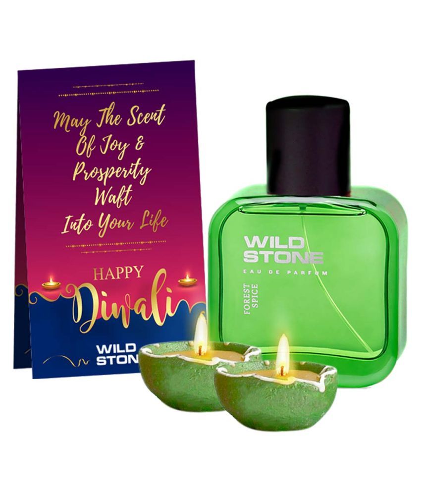     			Wild Stone Forest Spice Perfume 50ml with 2 Diya Combo Set (Set of 3)