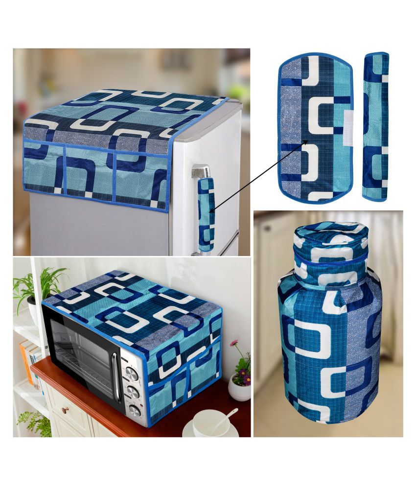     			E-Retailer Set of 5 Polyester Blue Fridge Top Cover