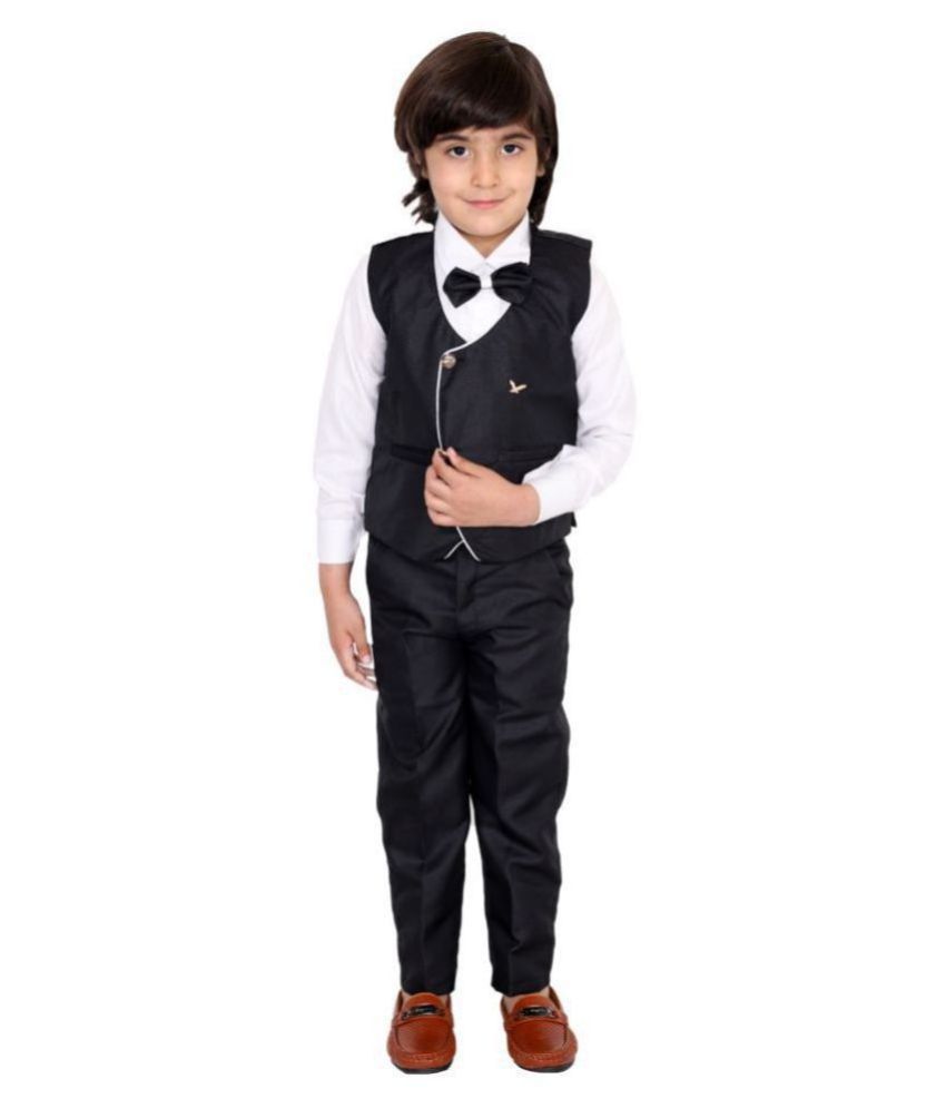     			Fourfolds Ethnic Wear 3 Piece Suit Set with Shirt, Trousers and Waistcoat for Kids and Boys_FC033