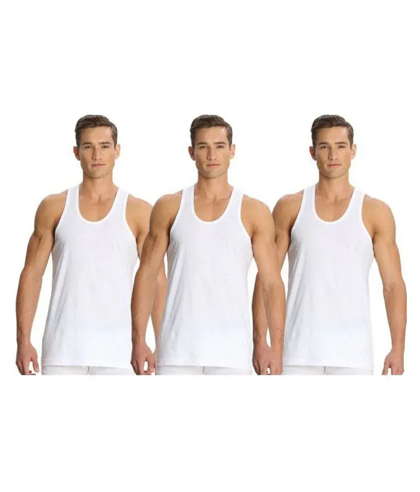 Buy Rupa Jon White Solid Cotton Pack of 10 Vest Online at Best