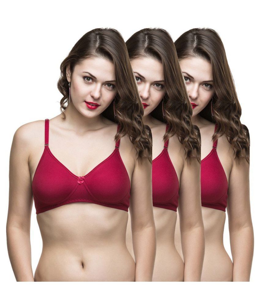     			COLLEGE GIRL Cotton T-Shirt bra - Maroon