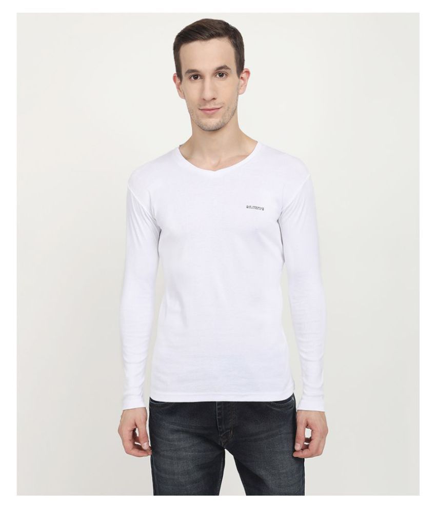 V2 Cotton Blend White Solids T-Shirt - Buy V2 Cotton Blend White Solids ...