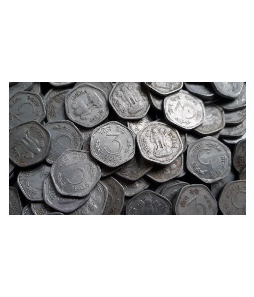     			100 Pieces LOT - 3 P -  Aluminium Mixed Years 1964 1965 1966 1967 1968 1969 1970 1971 - India - CIRCULATED Condition