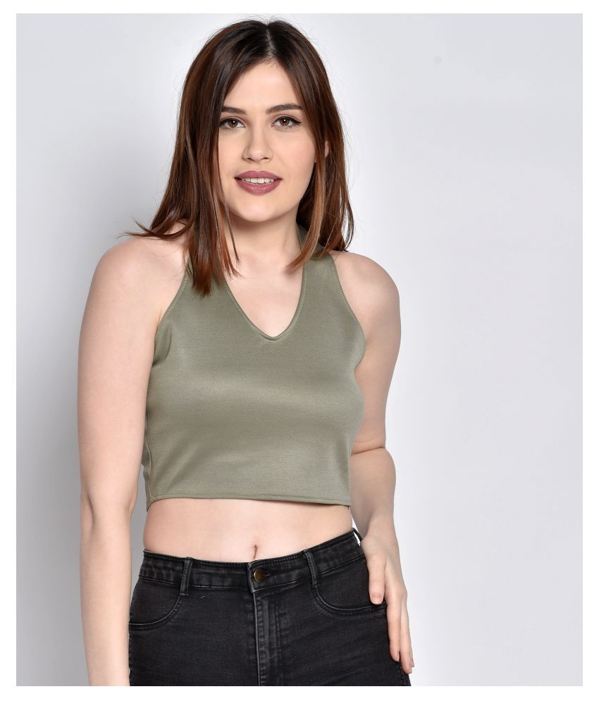     			Chimpaaanzee - Green Polyester Women's Crop Top ( Pack of 1 )