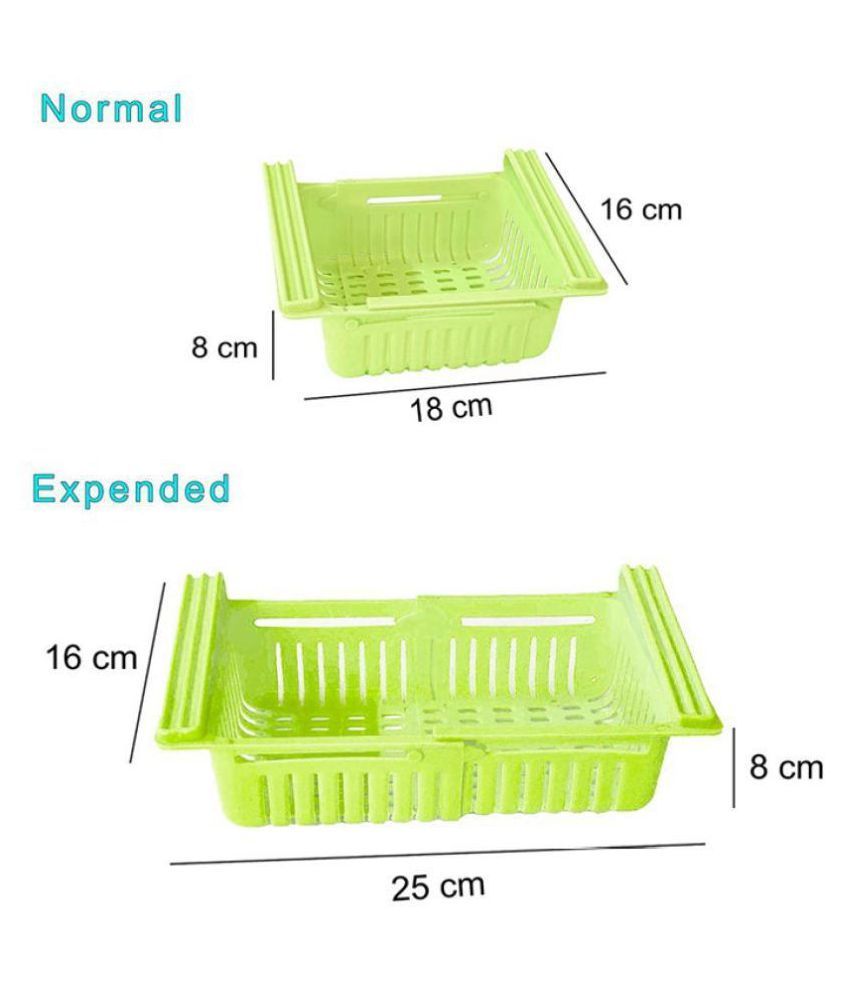 RADHE Expandable Adjustable Fridge Storage Basket Under Shelf Fridge