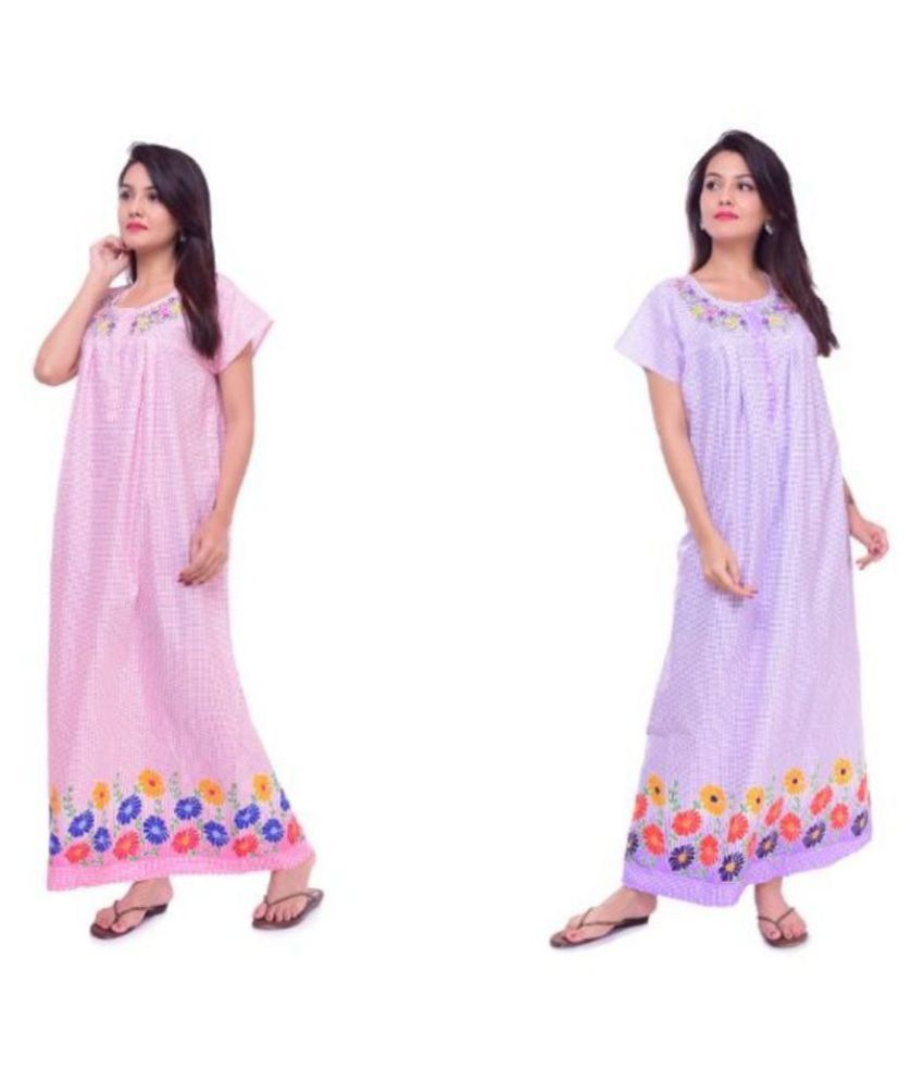 Buy Raj Cotton Nighty & Night Gowns - Multi Color Online at Best Prices ...
