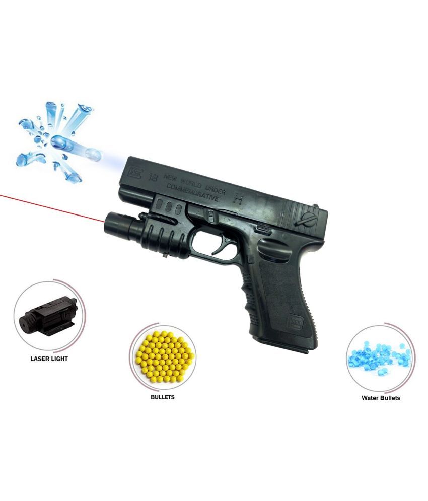 Shooting Air Pistol Gun Toy with Bullets and Laser Pointer for Kids