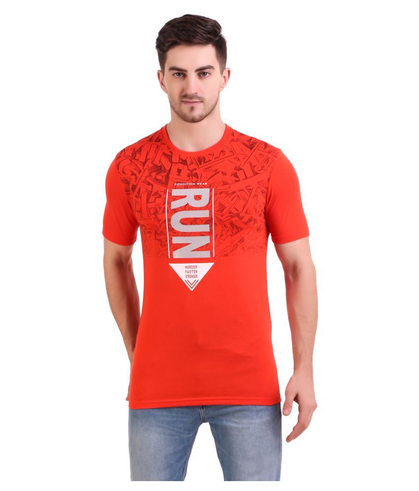     			Bravezi Pack of 1 Cotton Blend Slim Fit Men's T-Shirt ( Red )