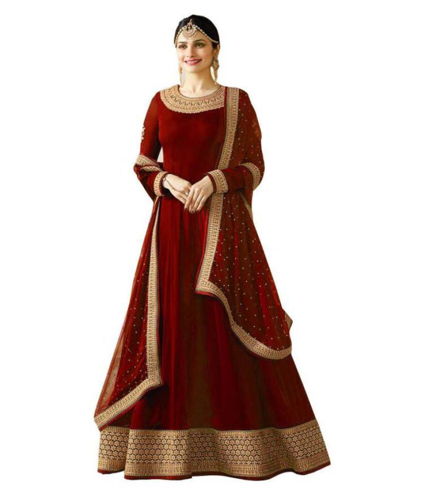 maroon ethnic gown
