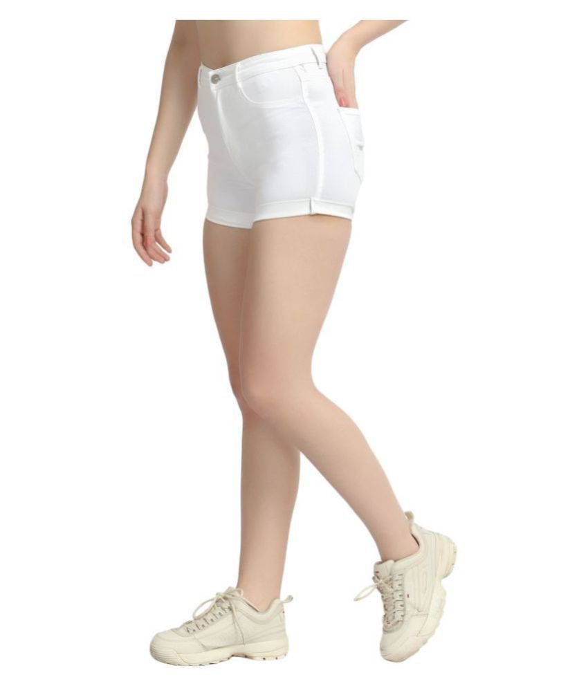 Buy Overs Denim Hot Pants White Online At Best Prices In India Snapdeal