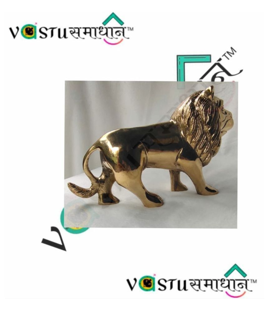 VASTU SAMADHAN Brass Fengsui LION Statue Home Decor Good Luck , Gift