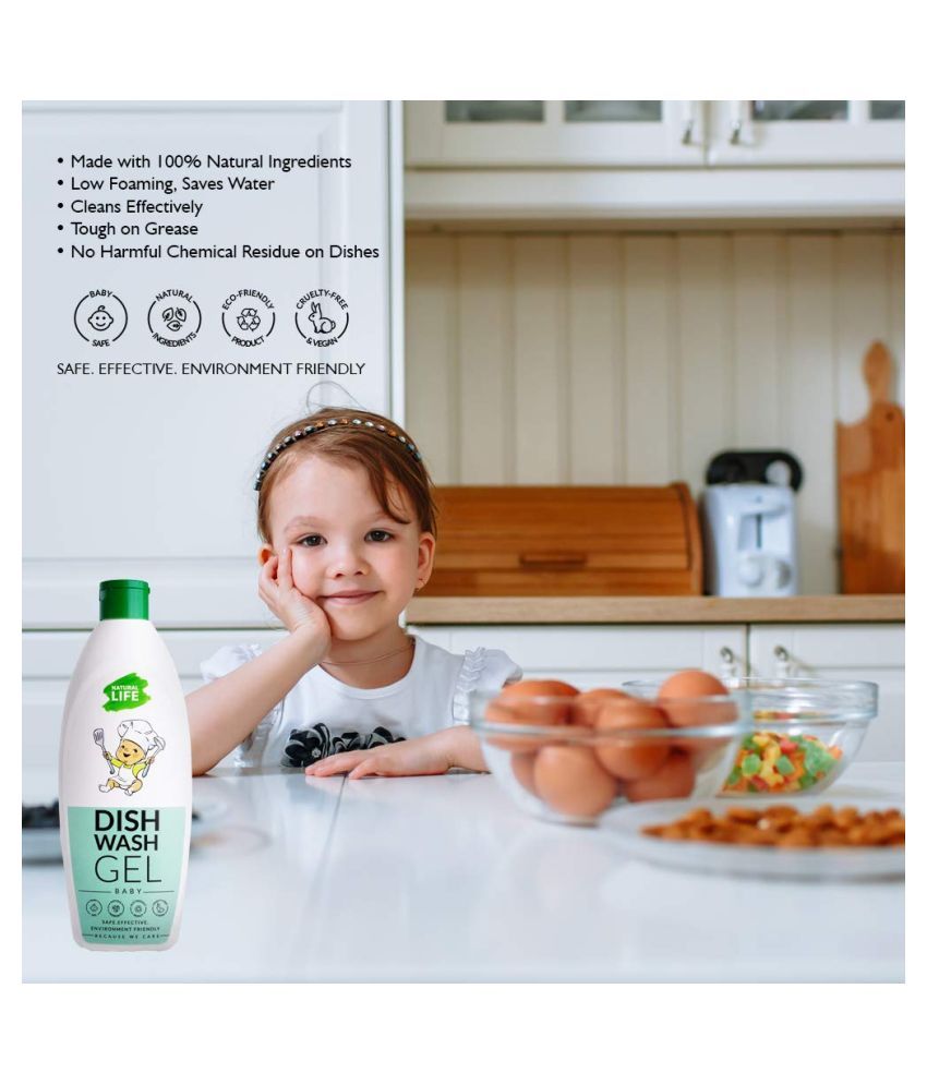 Natural Life Baby Dish Liquid, Natural ingredients, Fragrance Free, NO ...