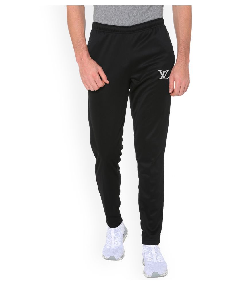 black polyester lycra trackpants