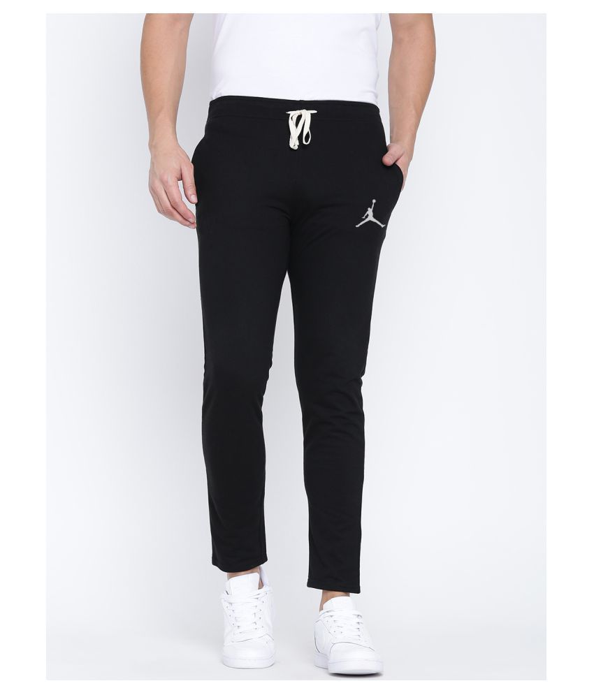 black polyester lycra trackpants