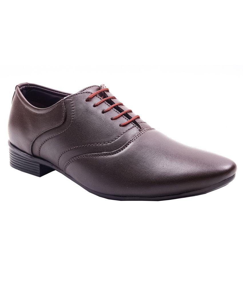AASH POSH Derby Artificial Leather Brown Formal Shoes Price in India ...