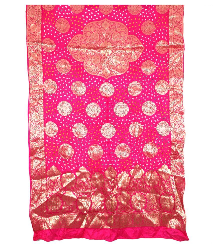     			Apratim Pink Banarasi Silk Dupatta