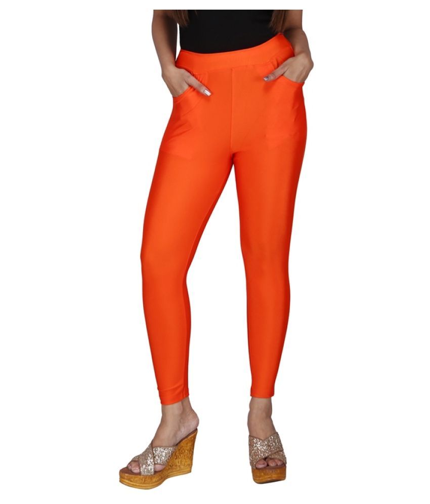 orange jeggings