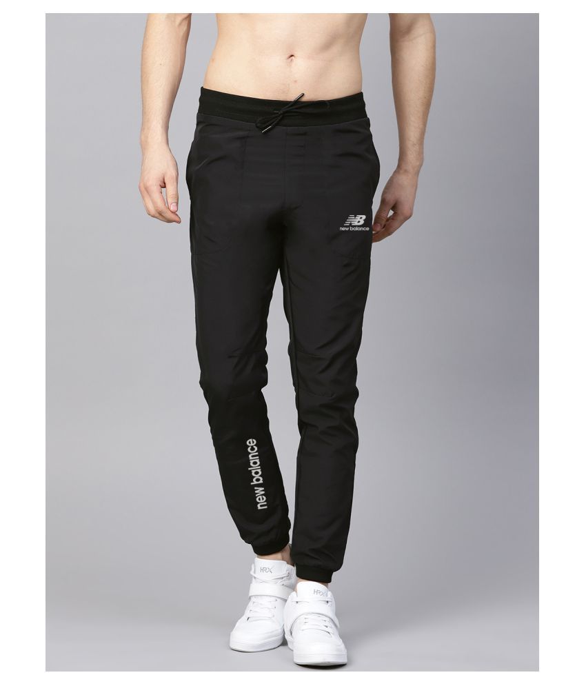 black polyester lycra trackpants