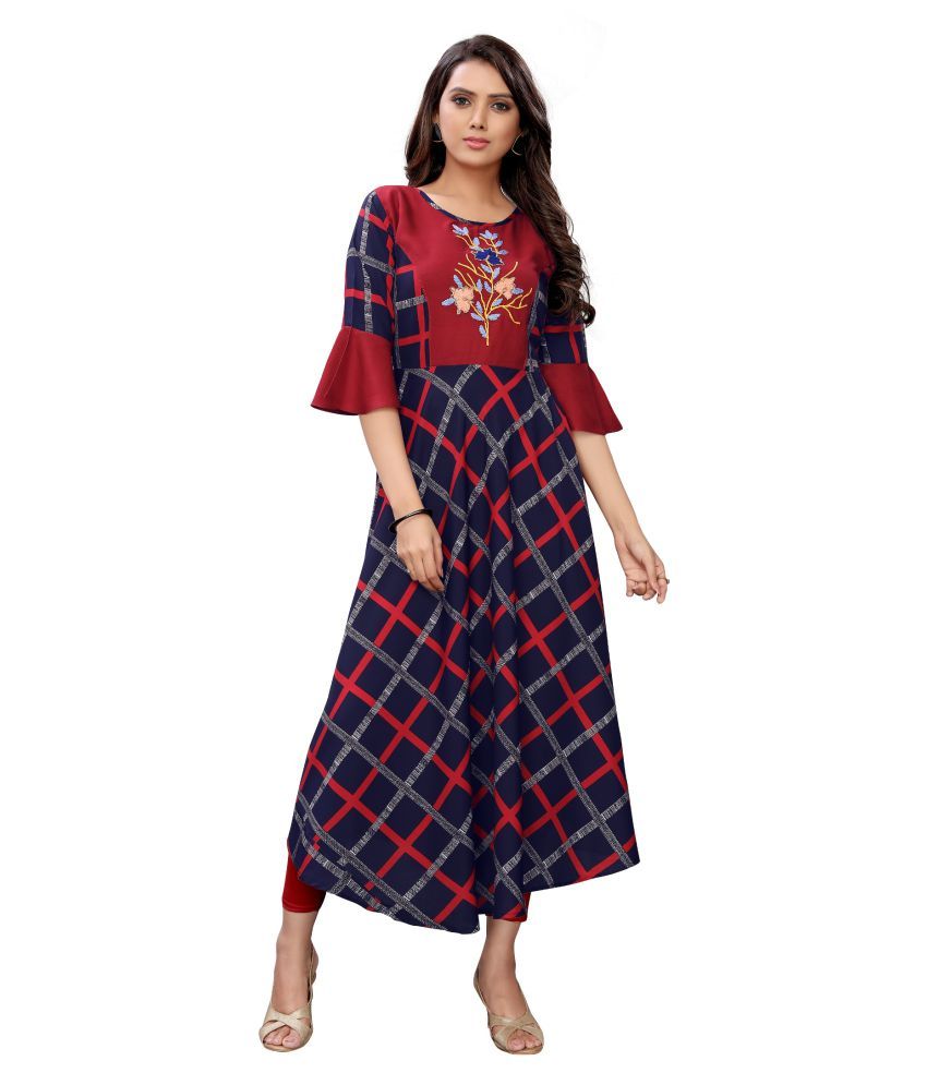 green frock style kurti