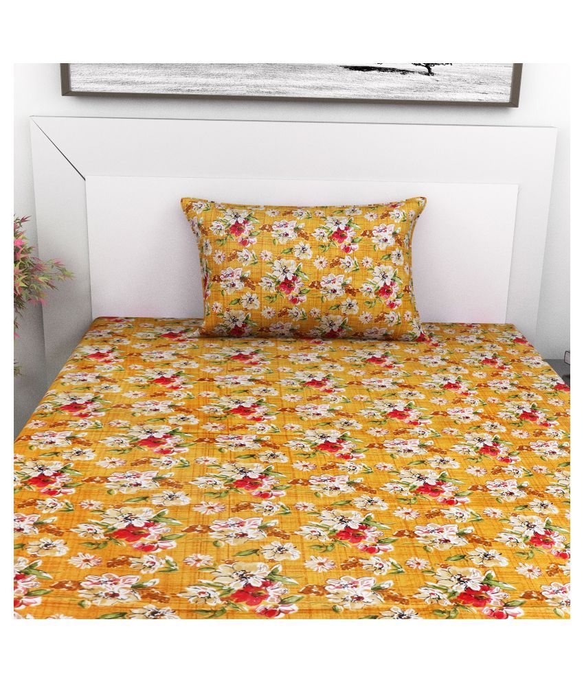Sweet Home Assorted Cotton Single Bedsheet with 1 Pillow Cover Buy