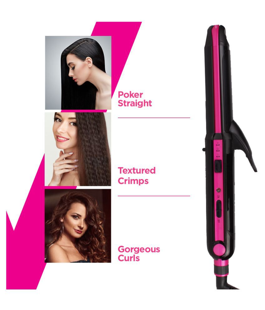 VEGA 3 in 1 Hair Styler Hair Straightener ( Pink ) Price in India - Buy VEGA  3 in 1 Hair Styler Hair Straightener ( Pink ) Online on Snapdeal