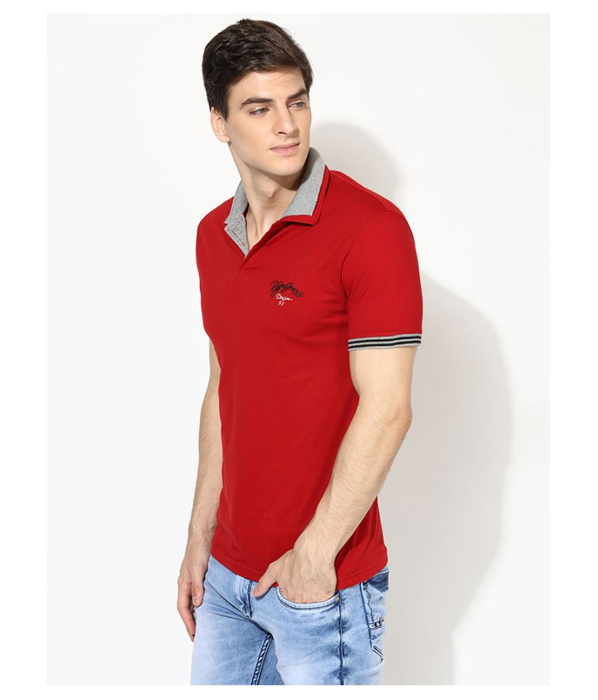 V2 Maroon Plain Polo T Shirt - Buy V2 Maroon Plain Polo T Shirt Online ...