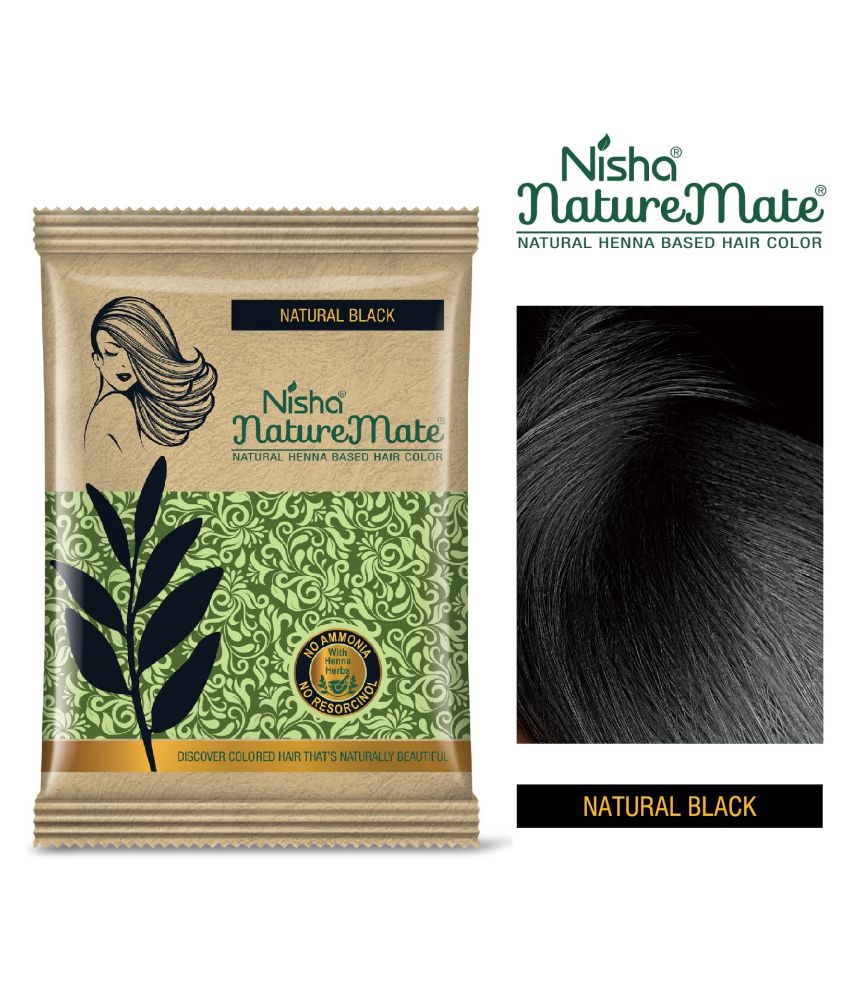     			Nisha Naturemate Natural Henna Based Permanent Hair Color Black Natural Sachet 10 g Pack of 10