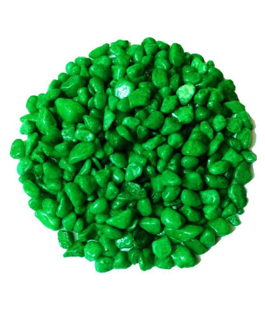     			DS Green colored Pebbles, gravels, stone for aquarium, vases, fountain, table, lawn, 475gm