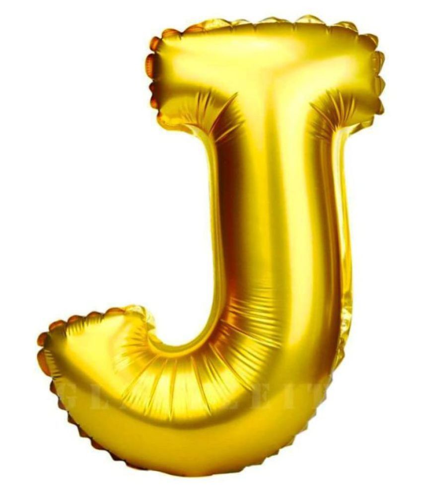     			Blooms Mall Unique Alphabet Foil Balloon -J (Golden)